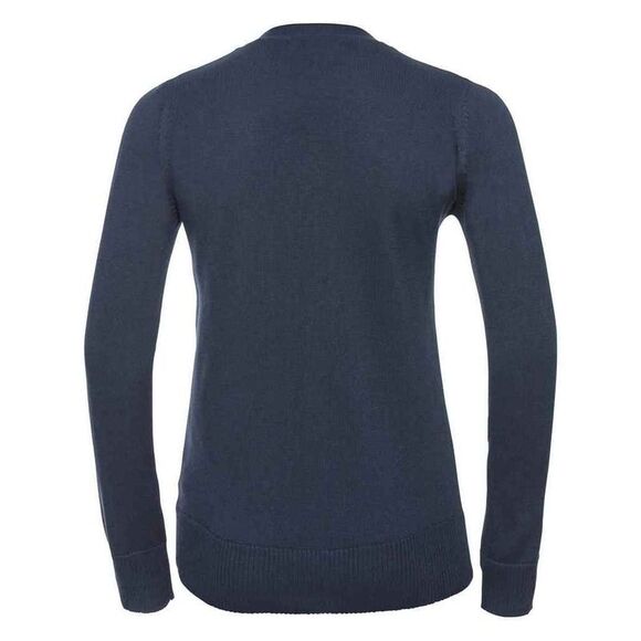 Russell Collection Womens/Ladies Knitted V Neck Cardigan / French Navy - Picture 2 of 4